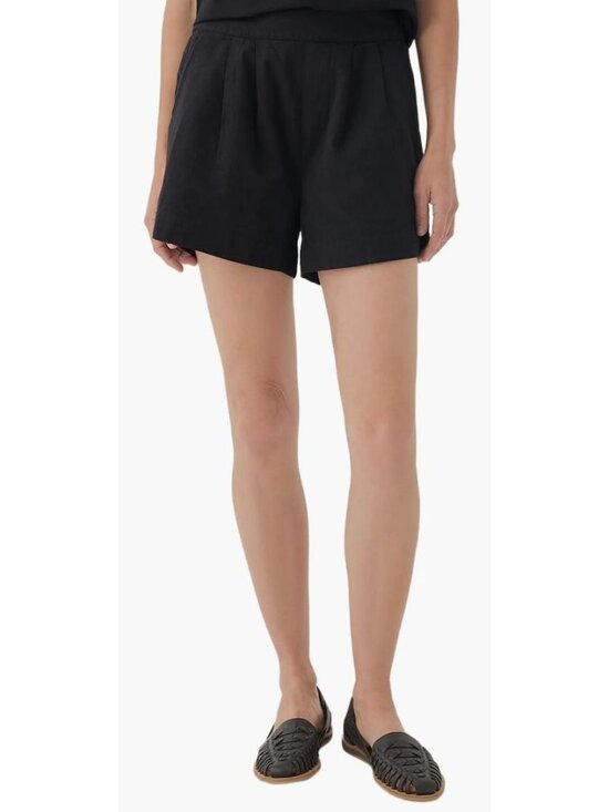 Pact Pants - Pact Canopy Linen High-Waisted Short Made Organic Cotton Linen Black-sz XL